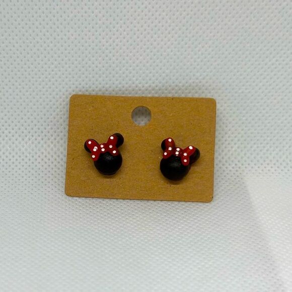 Minnie Mouse Black & Red Stud Earrings - Picture 1 of 1